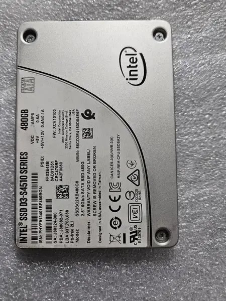Intel SSD D3-S4510 Series 480GB SATA Enterprise SSD (Alternative Carrier)
