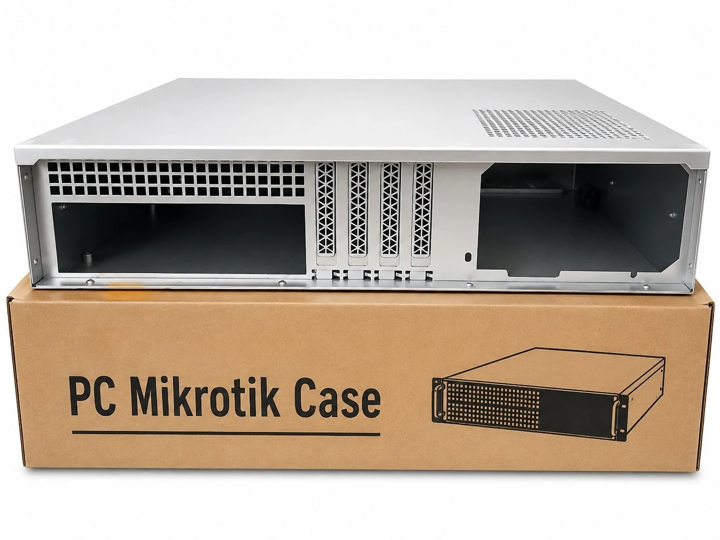 Inovexa 2U Heavy-Duty Silver Black PC Mikrotik Case thumbnail 2