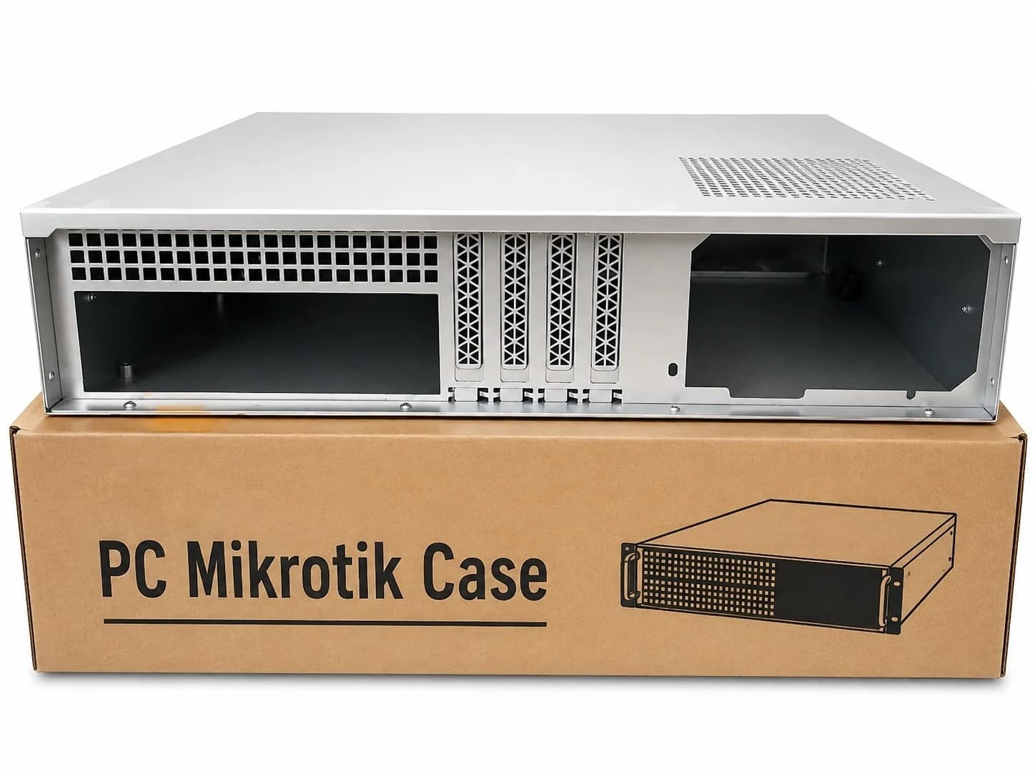 Inovexa 2U Heavy-Duty Silver Black PC Mikrotik Case
